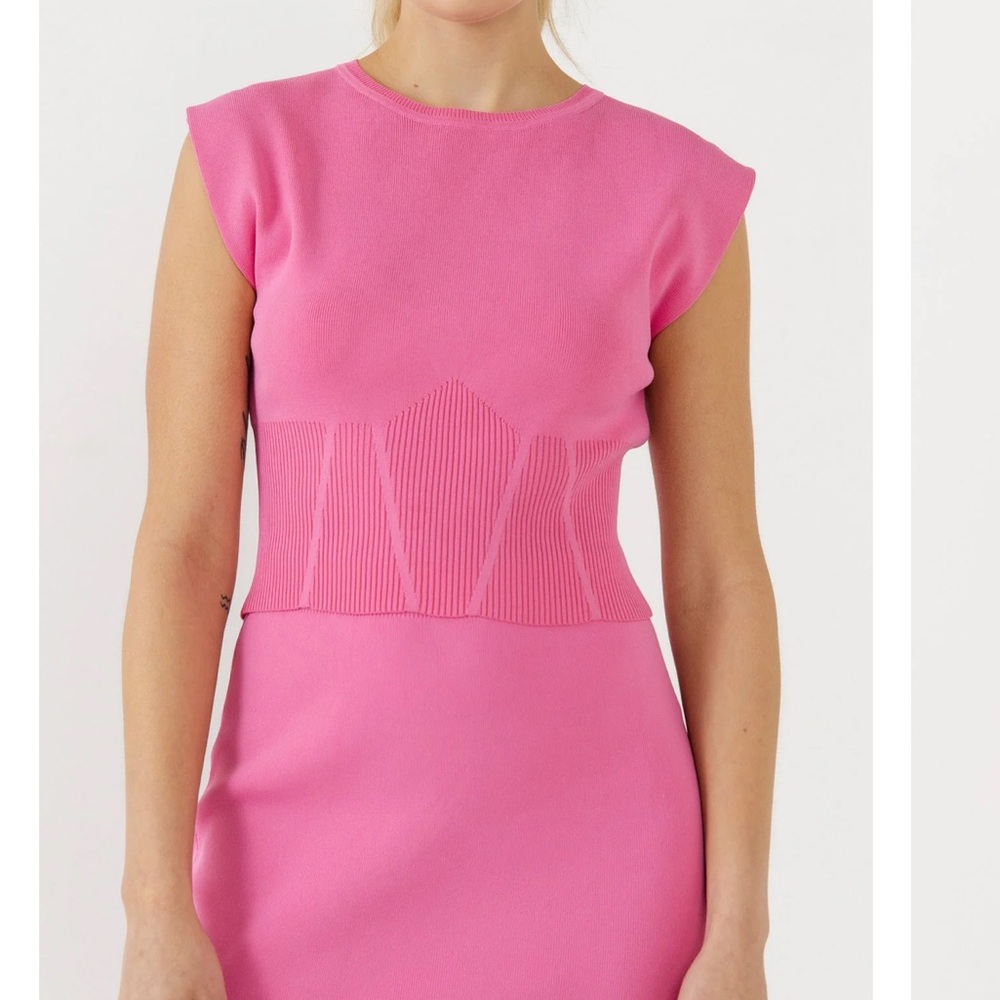 Endless Rose Pink Sheath Midi Dress for Cocktail